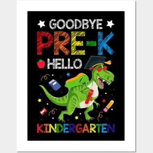 Kids Goodbye Pre-K Hello Kindergarten Graduation Class Of 2024 Posters and Art